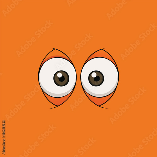 EXAGGERATED CARTOON EYES WITH COMICAL WIDE STARE AND BUSHY EYEBROWS FOR HUMOROUS CHARACTER DESIGNS FUNNY STICKERS AND MEME CREATION