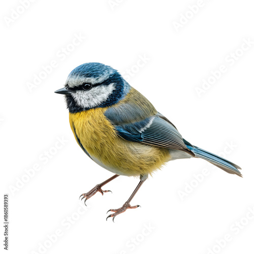 Colorful Little Bird Standing on Ground With Clear Background in Daytime
