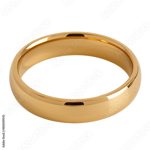 Gold Ring Displayed on a Plain Background in Bright Lighting Setting