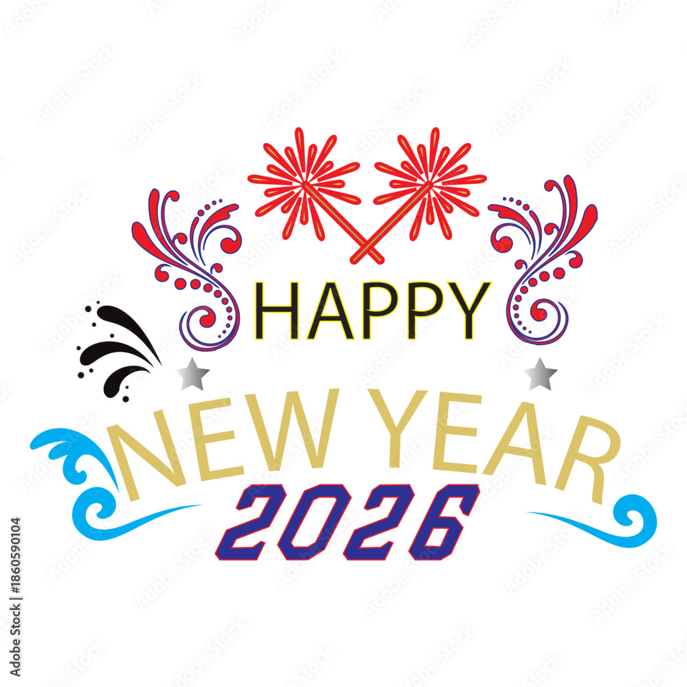 Obraz premium Happy New Year 2026 SVG, SVG Design Happy new year