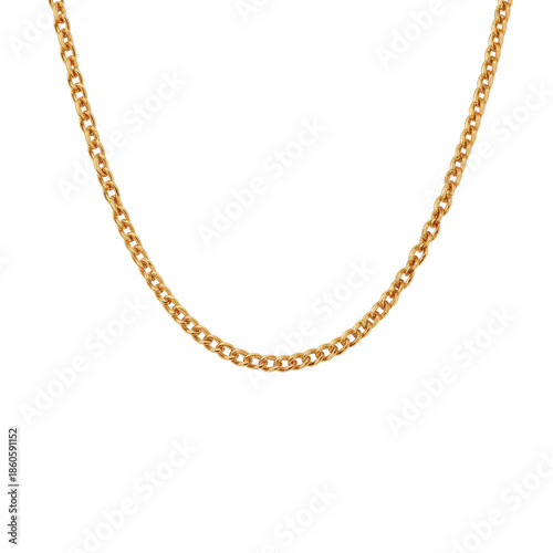 Gold Chain Lying on a White Background With No Other Objects in the Frame