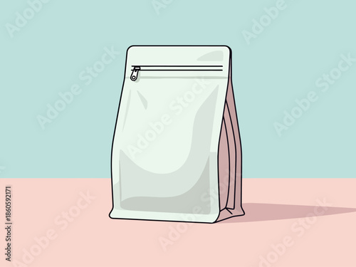 Blank Stand Up Pouch Packaging with Zipper Lock Product Mockup