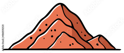 Stylized illustration of a sandy desert landscape with rolling dunes