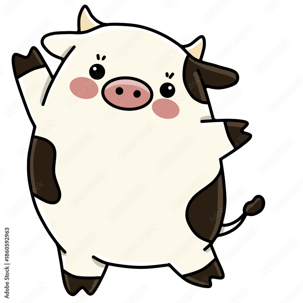Obraz premium Happy cow illustration