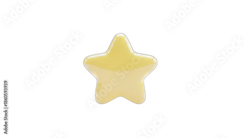 Yellow Star Isolated on White Background