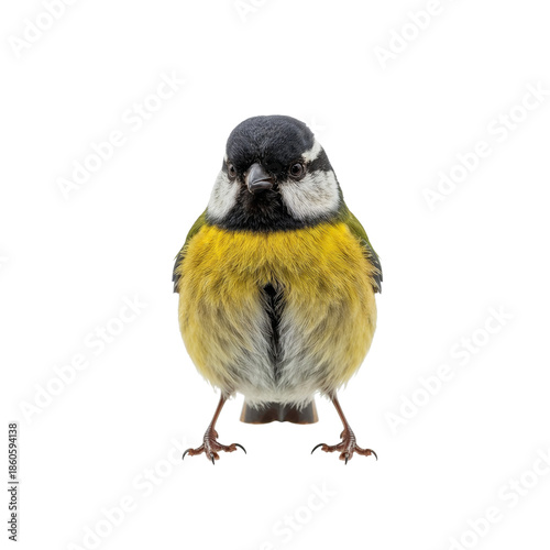 Bird Stands on White Background With Clear Features and Bright Colors