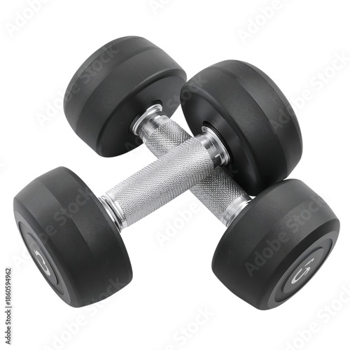 Weights Positioned on the Floor for Strength Training in a Gym Setting During...