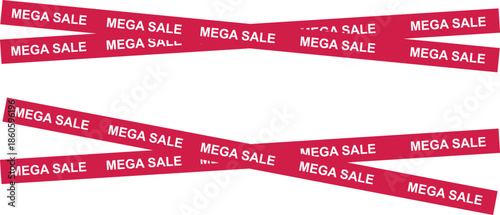 Mega Sale ribbon . Mega sale strip . Mega sale stickers 
