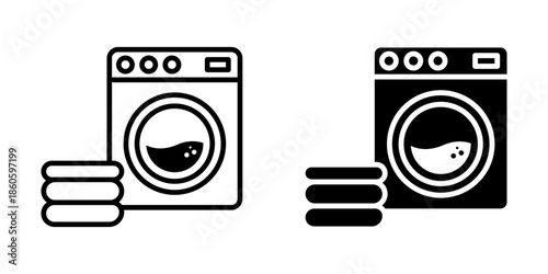 Dirty laundry Icon set. Symbol isolated white background. vector illustration. color editable.