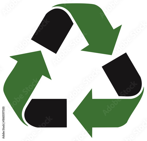 Green Recyclable Symbol Design Graphic Representing Environmentally Friendly Resources and Waste Management