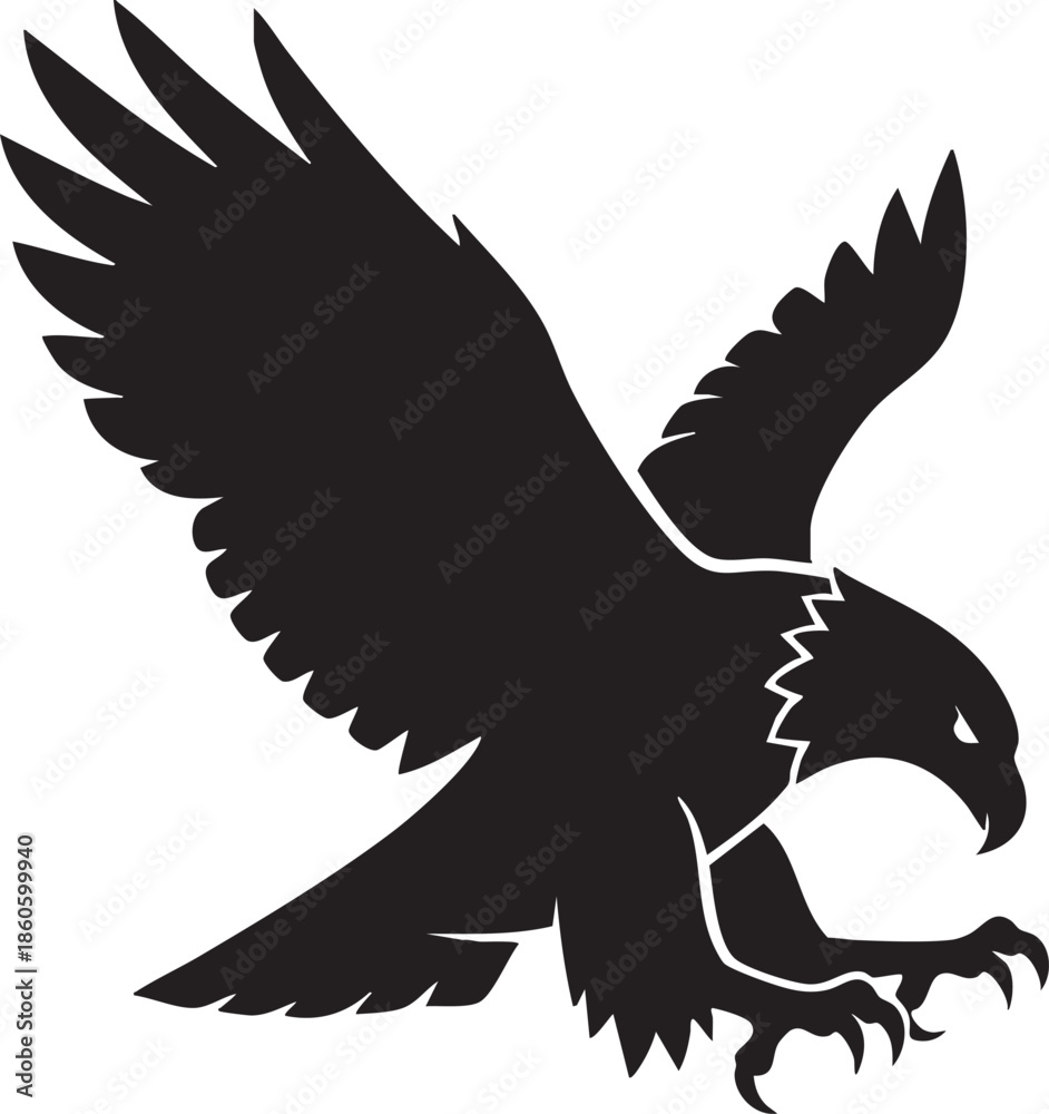 Fototapeta premium Majestic eagle in flight with spread wings and sharp talons