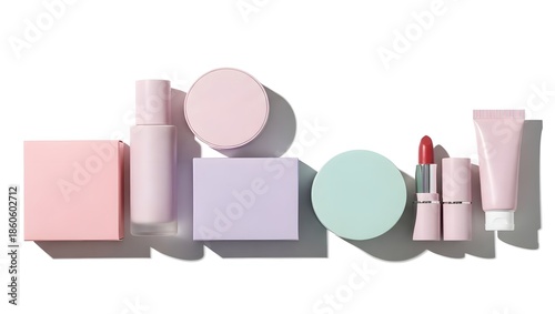 Cosmetics and Color Cosmetics Packaging Item for mockup Design on White Background
