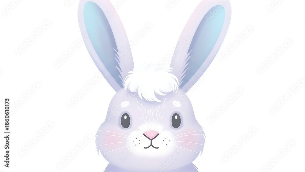 Obraz premium A white rabbit with long ears and a cute face