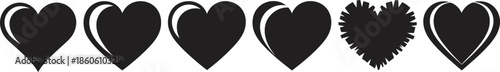 Series of black hearts