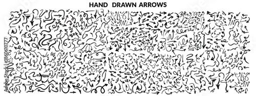 Various black brush drawn curved arrows. Collection doodle marker thick arrows in different directions. Grunge rough direction shape for design. Vector brush strokes, Red pencil arrow doodles. arrow 
