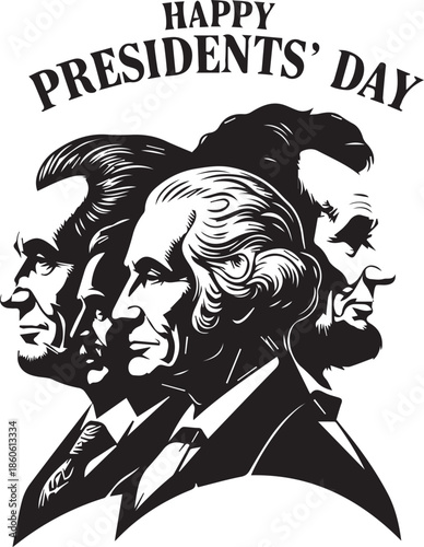 PrintPresidents' day celebration with illustrations of us presidents