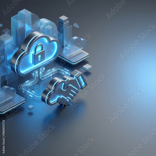 Cloud security and data protection illustration
