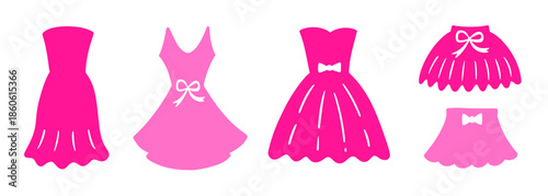 Fashionable pink dress skirts girly clothing set