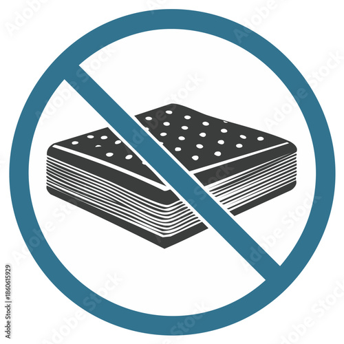 Mattress Prohibited Symbol With Crossed Out Icon Illustration