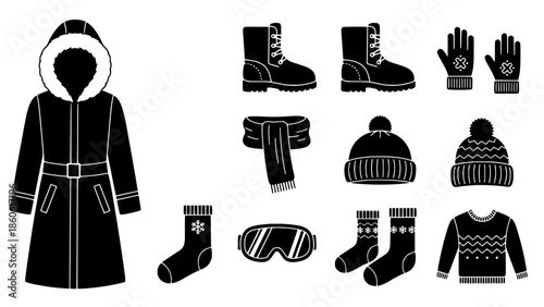 Winter Clothing and Accessories Collection for Cold Weather Protection and Outdoor Activities