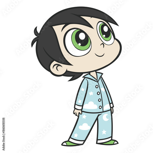 Generative Design Cute Toddler Wearing Pajamas Bedtime Character Graphic