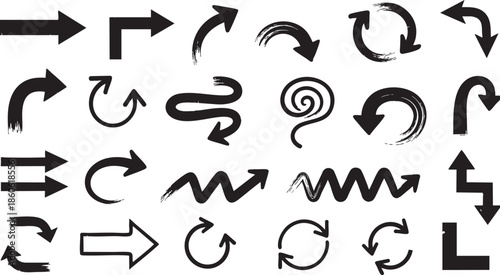 Collection of various arrow symbols and icons