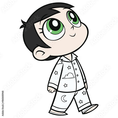 Generative Design Cute Toddler Wearing Pajamas Bedtime Character Graphic