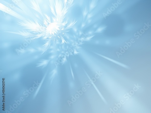 A bright and radiant light shining through a cloudy blue sky with rays emanating from the center creating a beautiful visual effect