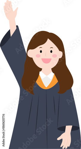 졸업하는 여학생