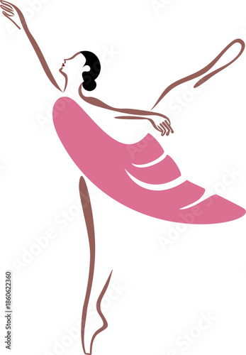 ballet dancer vector illustration in an abstract elegant style
