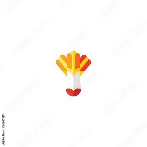 A-bok-choy-icon-colored-shape-art-Vector Illustration.