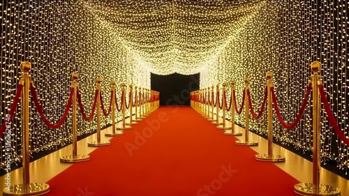 A glittering red carpet pathway for a grand entrance to a special event or celebration