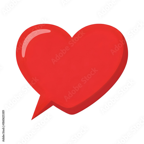 Red heart speech bubble icon