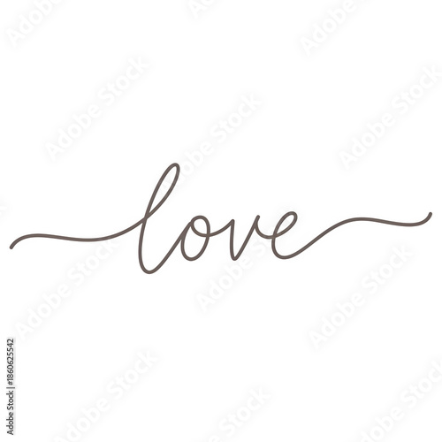 A minimalist illustration of the word love in cursive script on a black background