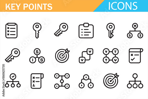 Key Point and Workflow Icons Collection for Corporate Presentations