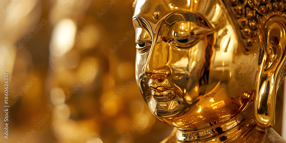 Obraz premium Golden Buddha Statue Close-Up