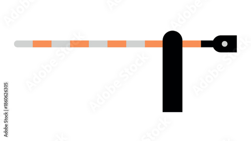 Traffic barrier arm illustration in horizontal position indicating access control