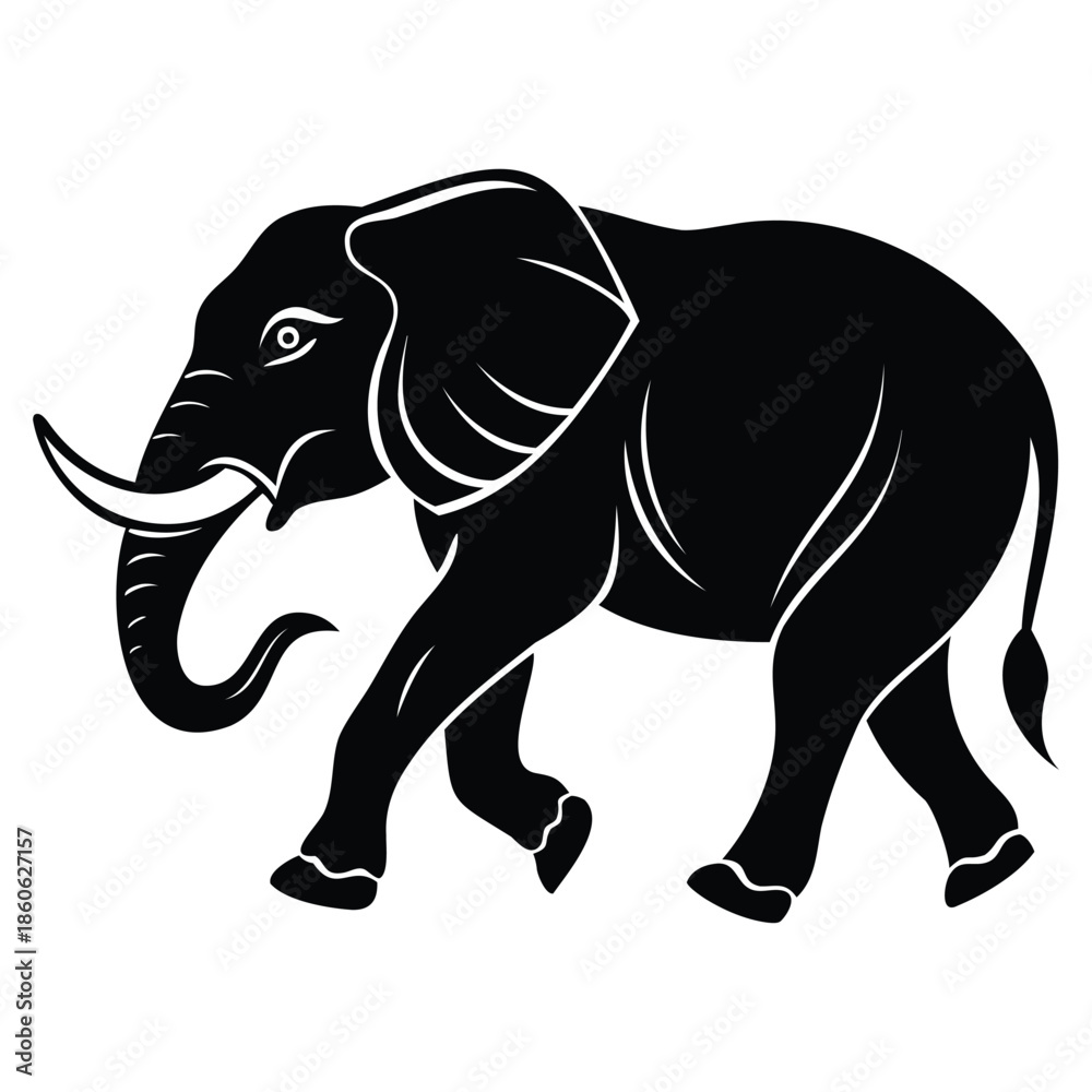 Fototapeta premium Stylized African Elephant Vector Illustration