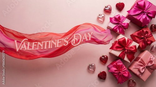 Celebration of Love With Gifts and Decorations for Valentines Day