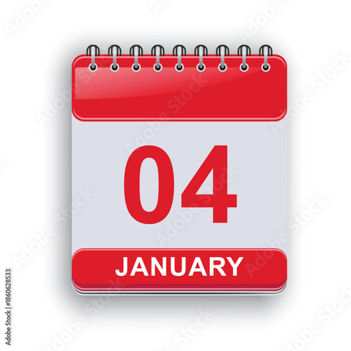 January 04 Calendar Daily Sheet Simple Style