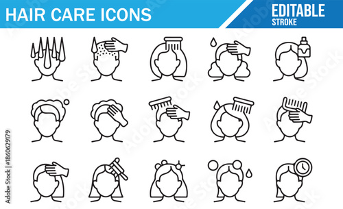 Professional hairdressing service symbols vector collection.