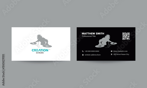 Modern Business Card Design DJ Music