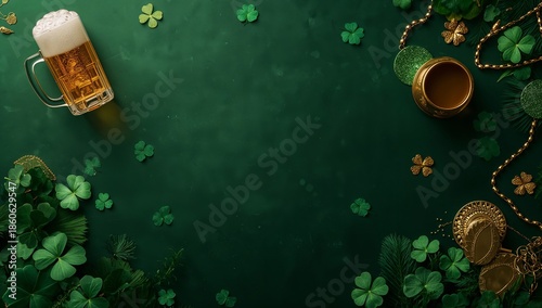 Celebration With Beer and Green Decorations in a Festive Setting for Holiday ...