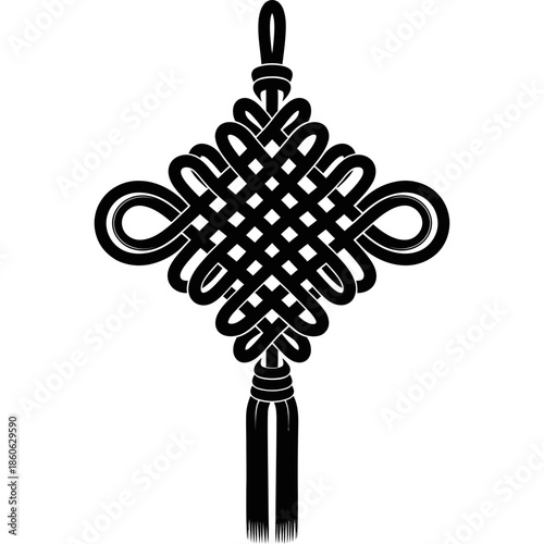 Elegant Chinese Endless Knot Symbolizing Good Fortune and Longevity with Tassel