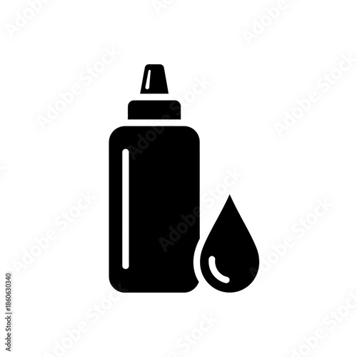 Black bottle with dropper liquid.