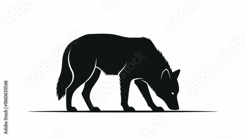 Black silhouette of a wolf.
