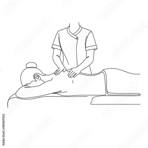 Massage Therapist Working on Woman Back.
