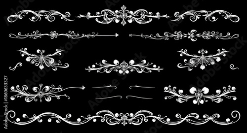 border, borders, frame, frames, decorative, ornament, ornamentation, design, element, set, collection, pattern, divider, separator, trim, edging, outline, line, stroke, corner, flourish, swirl, curve,