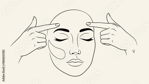 Woman applying face cream on cheeks.