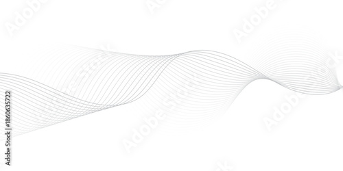 Abstract black and white vector wave background featuring a flowing line pattern and digital curve design for a modern technology motion texture